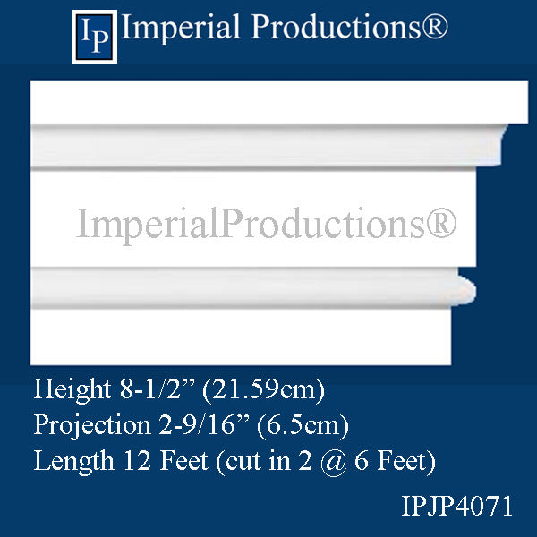 IPJP4071-POL-PK1 Closed Header 5-1/2" High ArchPolymer (2 @ 6FT=12 Feet) Custom Order