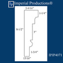 IPJP4071-POL-PK8 Closed Header 8-1/2" x 2-9/16" x 72", ArchPolymer Sold in Pack of 8-48 Feet Custom Order