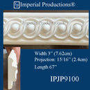 IPJP9100-POL-PK4 Panel Mold, Width 3 inch x 15/16 Projection, 67" each pack of 4, 2 Weeks Production