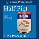 L154 Ronan One Stoke Lettering Enamel Process Blue Half Pint (8oz) 236ml SKU IPA5023HP
