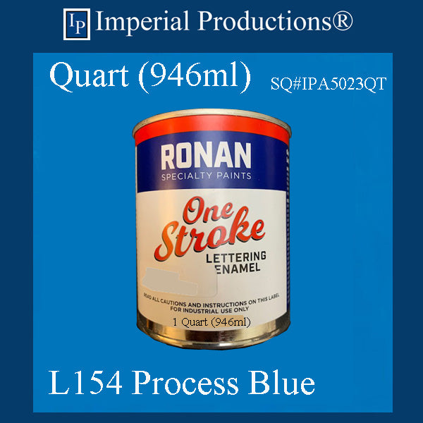 IPL154-QT Ronan 1 Stoke Lettering Enamel Process Blue Quart