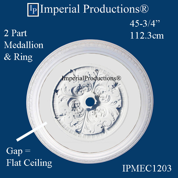 IPMEC1203-POL Acanthus Medallion 45-3/4" ArchPolymer