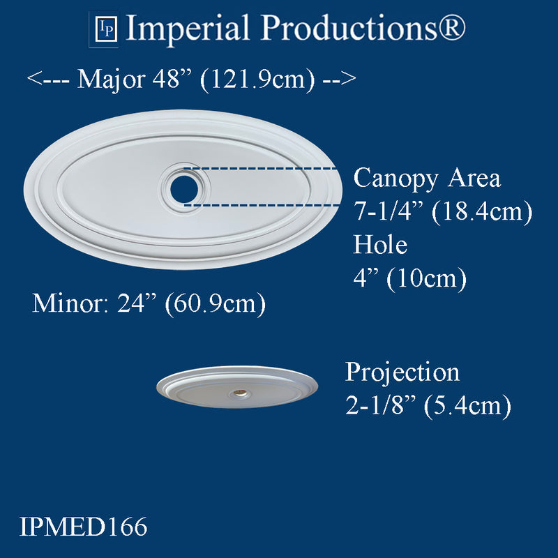 IPMED166-POL Colonial Medallion 48" x 24" (121.9 x 60.9cm) ArchPolymer