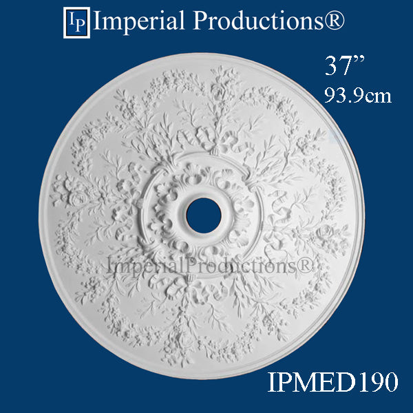 IPMED190-POL Art Nouveau Medallion 37" ArchPolymer, Custom Order, Add to Cart for Shipping or Free Depot Pickup