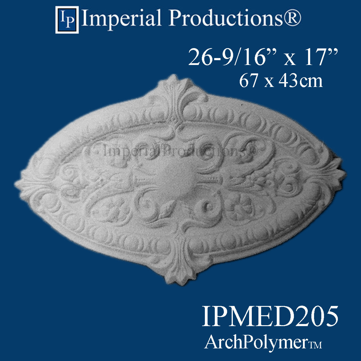IPMED205-POL Victorian Medallion 26-9/16" x 17" ArchPolymer, Add to Cart for Shipping Costs or Free Depot Pickup