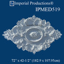 IPMED519-GRG Victorian Medallion 72" x 42-1/2" GRG-NeoPlaster, Custom Order, Add to Cart for Shipping Costs or Free Depot Pickup