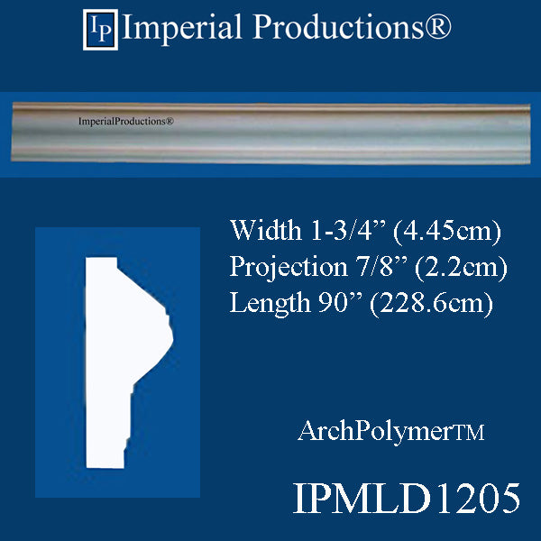 IPMLD1205-POL Smooth Panel Mold Width 1-3/4 inch, Length 90", Pack of 4