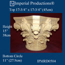 IPMRD0504-MAP Roman Corinthian Capital Bottom Circle 11" Hard Maple Pack of 2