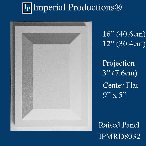 IPMRD8032-POL Raised Panel 16" x 12" x 3" (40.6 x 30.4cm)