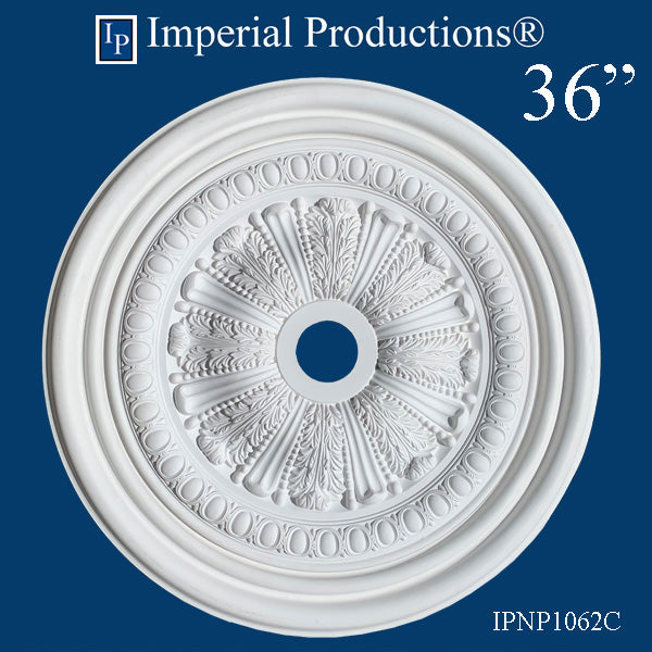 IPNP1062C-POL Acanthus Medallion 36" ArchPolymer, Add to Cart for Shipping Costs or Free Depot Pickup