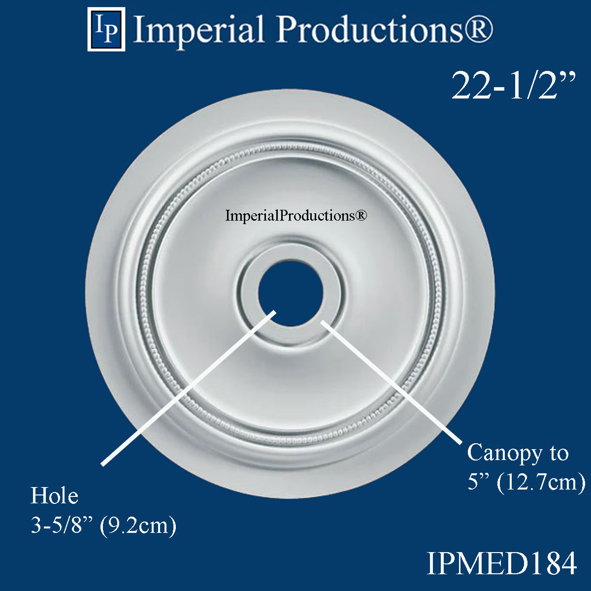IPMED184-POL Art Deco Medallion 22-1/2" (57.15cm) ArchPolymer, Custom Order, Add to Cart for Shipping or Free Depot Pickup