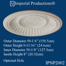 IPNP2002-POL Ceiling Dome Diameter 59-1/4", Rise 9-11/16" ArchPolymer