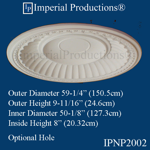 IPNP2002-POL Ceiling Dome Diameter 59-1/4", Rise 9-11/16" ArchPolymer