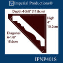 IPNP4018-POL-PK6 Modern Crown Diagonal 6", Pack of 6