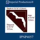 IPNP4057-POL-PK6 Crown Diagonal 6-15/16" ArchPolymer, Pack 6