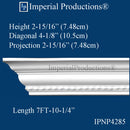 IPNP4285-POL-PK6 Rope Crown 2-15/16" High (7.48cm) Pack of 6