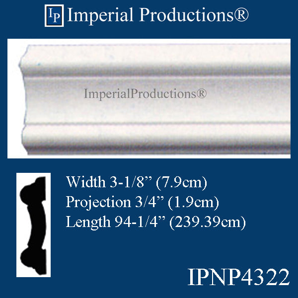 IPNP4322-POL-PK1 Casing Width 3-1/8", Projection 3/4" Length 94-1/4 Inches sold each