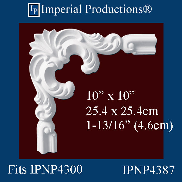 IPNP4387-POL-PK4 Corner Fits IPNP4300, 10" x 10" ArchPolymer Pack of 4