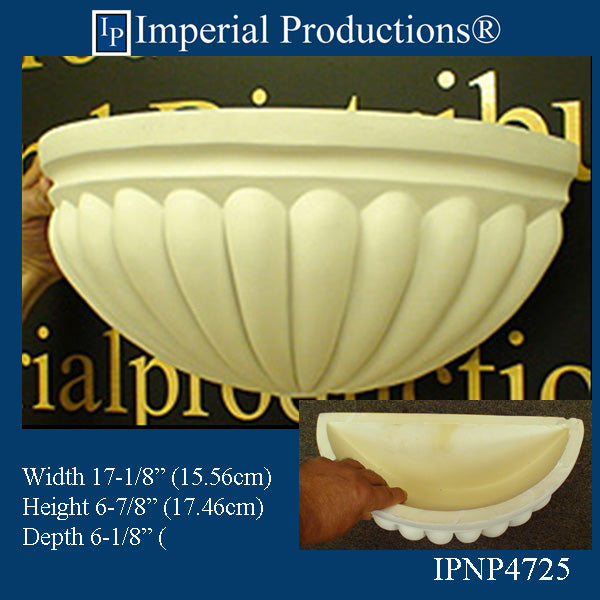 IPNP4725-POL on Wall Sconce 17-1/8" wide, 6-7/8" high, 6-1/8" deep, ArchPolymer