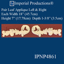 IPNP4861-POL Leaf Scroll Applique Left & Right ArchPolymer Price per Pair
