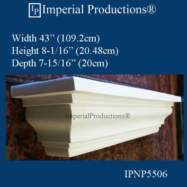 IPNP5506-POL Shelf 43" wide, 8" high, 7-15/16" deep, ArchPolymer