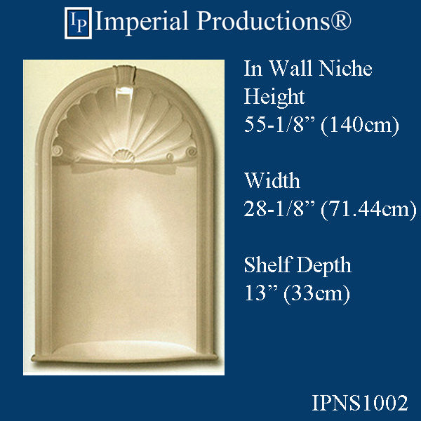 IPNS1002-POL In wall Niche Height 55-1/8", Width 28-1/8", Depth 13"