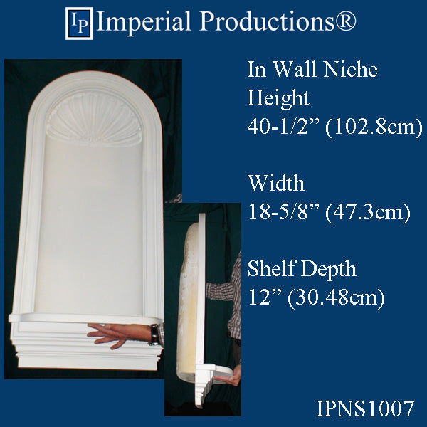 IPNS1007-POL In Wall Niche, Height 40-1/2", Width 18-5/8", Depth 12"