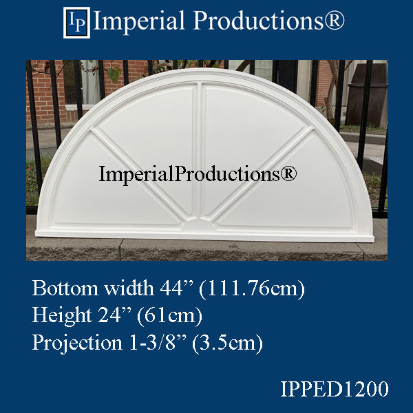 IPPED1200-POL Sunburst-Spoke Pediment 44" wide x 24 high ArchPolymer