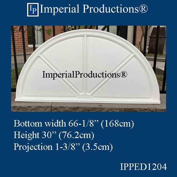 IPPED1204-POL Sunburst-Spoke Pediment 66-1/8" wide x 24 high ArchPolymer