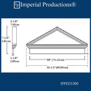IPPED1300 Triangle Pediment 33-1/2" wide x 7-1/4" high ArchPolymer - Custom Priced