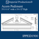 IPPED1900-POL Acorn Pediment Bottom 50" wide ArchPolymer Custom Order