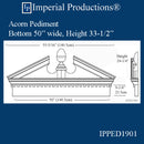 IPPED1901-POL Acorn Pediment Bottom 50", ArchPolymer Custom Order