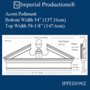 IPPED1902-POL Acorn Pediment Bottom 54", ArchPolymer Custom Order
