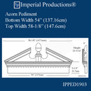 IPPED1903-POL Acorn Pediment Bottom 54" wide ArchPolymer Custom Order