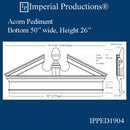 IPPED1904-POL Acorn Pediment Bottom 50" wide ArchPolymer Custom Order