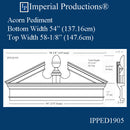 IPPED1905-POL Acorn Pediment Bottom 54" wide ArchPolymer Custom Order