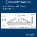 IPPED900-POL Acorn Pediment Bottom 50-1/4" wide ArchPolymer Custom Order