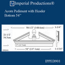 IPPED901-POL Acorn Pediment Bottom 54" wide ArchPolymer Custom Order