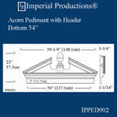 IPPED902-POL Acorn Pediment Bottom 59-1/2" wide ArchPolymer Custom Order