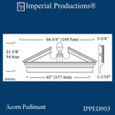 IPPED903-POL Acorn Pediment Bottom 62", 2 Weeks Production