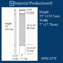 IPPIL557F-POL Fluted Pilaster 55" x 7" wide, ArchPolymer, Price / Pair, 2 weeks production