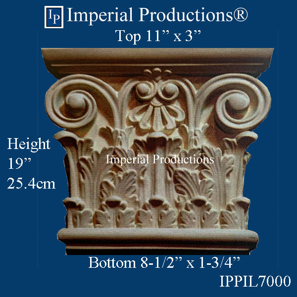 IPPIL7000-GRG Roman Corinthian Pilaster Capital GRG-NeoPlaster