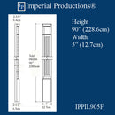 IPPIL905F-POL Fluted Pilaster 90" x 5" wide, ArchPolymer, Price / Pair, 2 weeks production