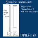 IPPIL911SP-POL Single Recessed Panel Pilaster 90" x 11" x 2-1/4", ArchPolymer, Price / Pair, Custom Order