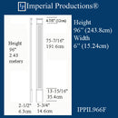 IPPIL966F-POL Fluted Pilaster 96" x 6" wide, ArchPolymer, Price / Pair, 2 weeks production