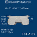 IPSCA149-POL-PK2 Scamozzi Capital Inside Hole 8" Pack of 2 - Custom Order
