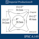 IPSCA149-POL-PK2 Scamozzi Capital Inside Hole 8" Pack of 2 - Custom Order
