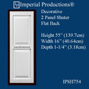IPSH754-APOL-PK2 Faux 2 Panel Shutter ArchPolymer Height 55" x Width 16", Pack of 2 - Custom Order