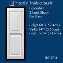 IPSH761-APOL-PK2 Faux 2 Panel Shutter ArchPolymer Height 60" x Width 14", Pack of 2 - Custom Order