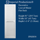 IPSH830-APOL-PK2 Faux Louvered Shutter ArchPolymer Height 81" x Width 18", Pack of 2 - Custom Order